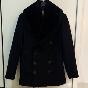 Men's Black Double-Breasted Coat
